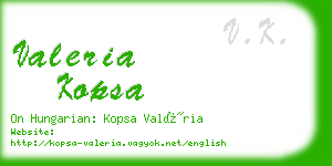 valeria kopsa business card